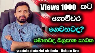 How Much Money YouTube Pays For 1000 Views In 2024  YouTube Money Sinhala  Online Money Sinhala