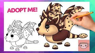 How To Draw Chocolate Chip Bat Dragon  Adopt Me - Winter Festival 2023  Cute Easy Drawing Tutorial