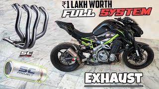 Kawasaki Z900 m full System Exhaust Laga diya  Sc Project CR-T