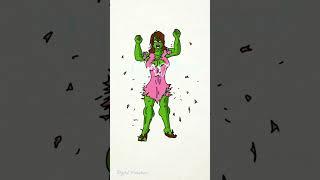 She Hulk Transformation Animation - Flipaclip #shorts