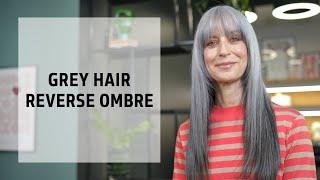 Natural Grey Hair Black Reverse Ombre Service  Goldwell Education Plus