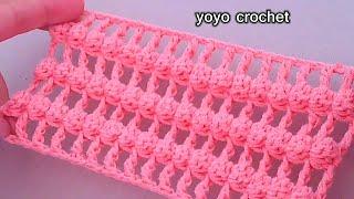 كروشية غرزة رائعة   تمنح البلوزات والشيلان مظهراً انيقاً - Amazing crochet stitch