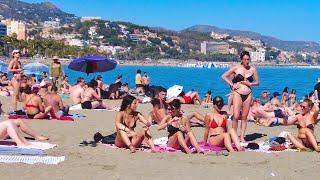 Malaga Spain Beach Walk Costa del Sol June 2024 4K