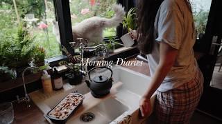 Calm Morning Diary Baking an Easy & Healthy Breakfast Banana Cake  Peaceful Routine