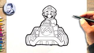 Comment dessiner Mario kart facile à dessiner