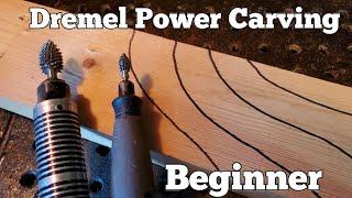 Beginner DREMEL wood carving. How to stop your carving bur from jumping around.