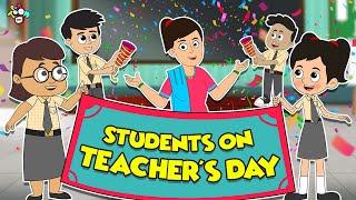 Students On Teachers Day  Teachers Day Celebration  English Cartoon  Moral Story  PunToon Kids