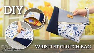 DIY Wristlet Clutch Bag  How to make a Color Block Bag sewingtimes