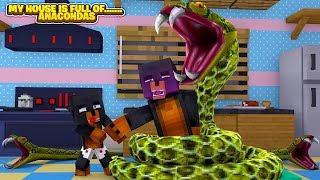 Minecraft MY HOUSE IS FULL OF..... ANACONDA SNAKES