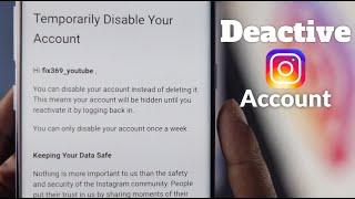 How to- Temporarily Deactivate Instagram Account