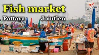 Seafood market at Fishermans Wharf in Jomtien. Pattaya  Street food in Thailand. Thai taste