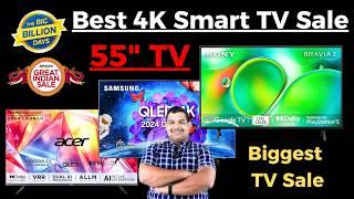 Best 55 Inch 4k TV Sale On Amazon & Flipkart 2024  Under 30000 55 inch tv