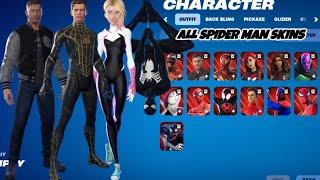 All Spider Man Skins Showcase in Fortnite2021-2024