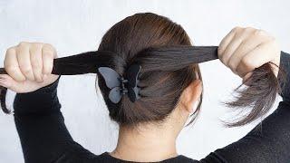 Easy Bun Hairstyle With Butterfly Claw Clip - Small Clutcher Juda Hairstyle For Medium Hair