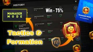 BEST MANAGER MODE TACTICS IN FC MOBILE  NEW BEST TACTICS FORMATION  #fifamobile #eafc24 #video