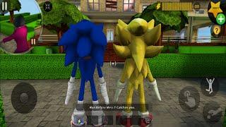 Playing as Sonic Boom and Super Sonic in Scary Teacher 3D  Troll Miss T Every Day