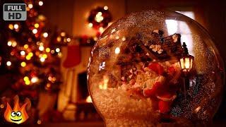 Christmas Snow Blizzard Fireplace Ambience with Howling Wind Sounds