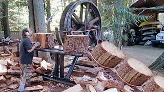 10 Dangerous Homemade Automatic Firewood Processing Machine Wood Cutting Machine Splitting Firewood