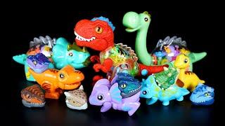 DINOSAUR TOYS T-REX TRICERATOPS BRACHIOSAURUS 10 MINI DINO - ASMR - DINO KING TOYS 230312