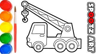 Cara Menggambar Truk Derek dan Mewarnai Dengan Cat Air - Draw a Crane Truck