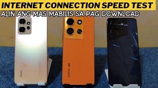 REDMI NOTE 12 4G vs. INFINIX NOTE 30 5G vs. TECNO POVA 5 PRO  Internet Connection Speed Test