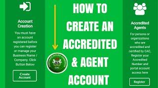 How to Create an Accredited Agent Account & Agent Account for Pre & Post Incorporation Jobs on CAC