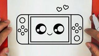 كيف ترسم نينتندو سويتش كيوت خطوة بخطوة  رسم سهل  تعليم الرسم للمبتدئين  Cute Nintendo Switch