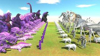 Team ULTRAVIOLET MUTANTS All Evolutions Of Godzilla VS Team WHITE MUTANTS SCP-096 Hungry Shark..