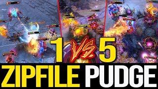 CRAZY ZIPFILE PUDGE 1 VS 5 HE GOT SOMETHING THAT MAKES ENEMY CLOSE TO HIM  Pudge Official