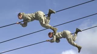 Female Marine Recruits At MCRD San Diego Confidence Course