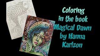 Speed coloring in the book Magical Dawn by Hanna Karlzon