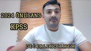 2024 Önlisans Kpss Değerlendirmem