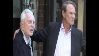 GLEN CAMPBELL meets KIRK DOUGLAS  outside restaurant -  2004