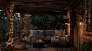 Summer Night Ambience  Fall Asleep In A Cozy Cabin Porch To Soothing Gentle Rain Sounds For Sleep