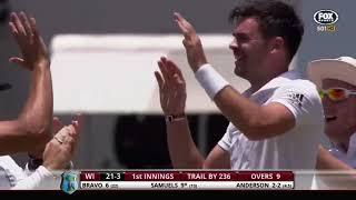 James Anderson set up to Marlon Samuels  Brilliant bowling