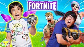 Ryan plays Fortnite with TITANS Let’s Play Fortnite Ryan vs Daddy