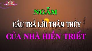 Câu Trả Lời Thâm Thúy Của Nhà Hiền Triết  Ngẫm Để Sống