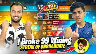 First Time Break 99 Winning Streak  Ungraduate Gamer  Vs NayanAsin  गुस्सा हो गया 