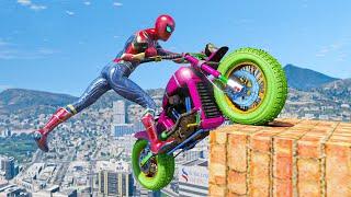 GTA 5 IRON SPIDERMAN Bike & Car Ragdolls Compilation #1