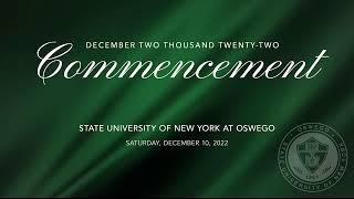 SUNY Oswego Commencement Ceremony Saturday December 10th 2022