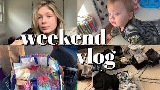 weekend vlog grocery haul visiting my grandma and nursery organization