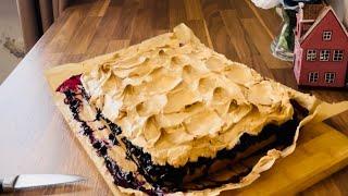 Восхитильное Хрустящее Черничное 🫐наслаждение Пирог с черникой и БИЗЕ