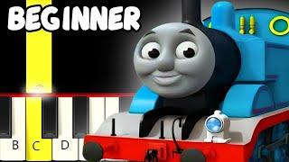 Thomas the Tank Engine Theme - Fast and Slow Easy Piano Tutorial - Beginner