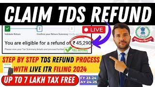 TDS Refund in ITR - 1 Online  How to File ITR AY 24 - 25 FY 23 - 24