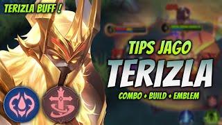 CARA MAIN TERIZLA BUFF  BUILD & EMBLEM TERIZLA TERSAKIT 2024   TERIZLA EXP LANE GAMEPLAY