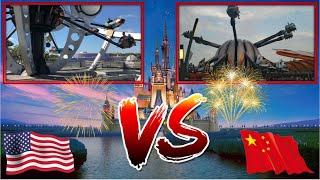 Disney World Florida Astro Orbiter VS Disneyland Shanghai Jet Packs  Battle Of Spin Rides