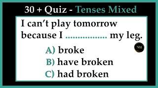 30 + Tenses Test  Past & Present Tenses  English All Tenses Mixed Quiz  No.1 Quality English