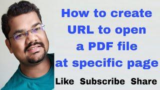 How to create URL Link to open a PDF file at a Specific Page  Create web link for PDF Specific Page