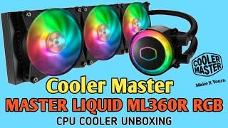 Cooler Master MASTERLIQUID ML360R 3 FAN RGB CPU Cooler Unboxing  Best RGB Pc Cooler 