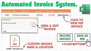 Excel VBA  Managing Invoices - Save as PDF Open Edit and Overwrite Invoice Data Dynamically